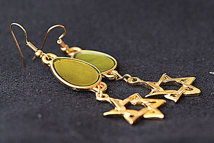 Green Enamel Earring