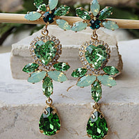Green Heart Earrings