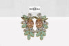 Green Mint Opal Bridal Crystal Earrings