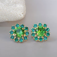 Green Small Earrings
