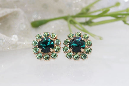 Green Stud Earrings