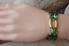 Green Rebeka Bracelet. Enamel Tube Bracelet. Unique Jewelry. One Of A Kind Bracelet. Hand Made Evening Bracelet.green And Gold Bracelet
