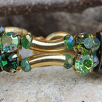 Green Rebeka Bracelet. Enamel Tube Bracelet. Unique Jewelry. One Of A Kind Bracelet. Hand Made Evening Bracelet.green And Gold Bracelet