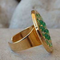 Green Rebeka Crystal Ring