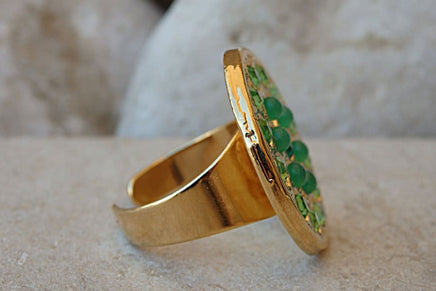 Green Rebeka Crystal Ring