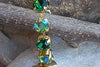 Green Rebeka Tennis Bracelet. Green Tones Rhinestone Elegant Bracelet. Green Crystal Bracelet For Bridesmaid Gift. Bridal Jewelry Gift
