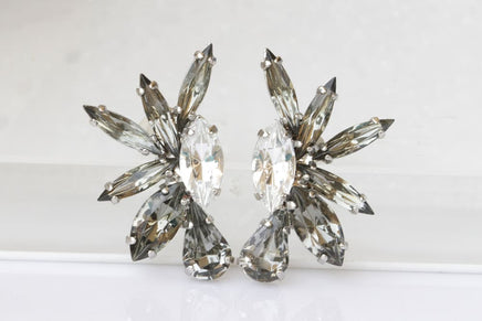 Grey Cluster Earrings