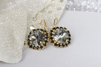 Grey Crystal Earrings