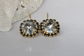 Grey Crystal Earrings