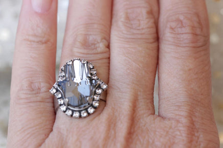 Grey Hamsa Ring