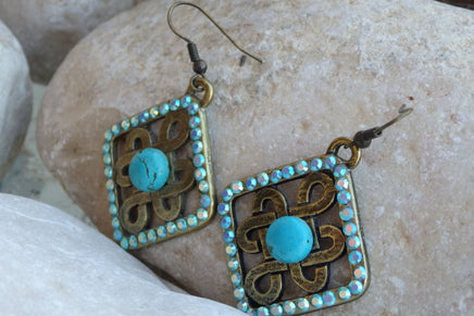 Halo Earring Turquoise Jewelry