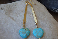 Heart Shaped Turquoise Earrings