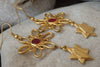 Holy Land Earrings. Israel Map Earrings. Gold Israel Earrings. Jewish Jewelry. Star Of David Earrings. Judaica Rebeka Flower Earrings