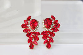 RED CLUSTER EARRINGS
