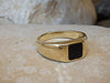 Square Onyx Signet Ring, Goldfilled Ring, Women signet ring, Rings for him her,  Gold Onyx Ring, Black Stone Ring,Onyx Mens Signet Gold Ring