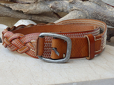 Braided belt. Brown leather belt. Buckle belt for men women. Black Leather belt. Jeans belt. Braid belt. Cognac color leather belt for him