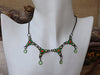 Emerald and Orange Necklace, Green Bib Necklace, Emerald Green Necklace, Brass Bib Necklace, Green Jewelry, Orange Green Rebeka Necklace