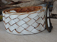 White leather belt. Braided belt. Woven Leather Belt. Wide leather belt. Statement belt. Belt for women. Leather belt buckle. Unisex belt