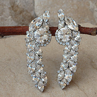 Bridal Crystal Bracelet, Statement Open Cuff, Rebeka open Bracelet, Bridesmaids Jewelry, Elegant Bracelet,Diamond crystal jewelry for her