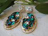 Emerald crystal earrings. crystal earrings.Dark green earrings.Emerald weddings jewelry. prom earrings.Glamour earrings. For brides
