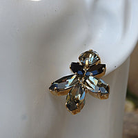 Charcoal Earrings, Black Diamond Studs, Sparkly Earrings, Celebrity Earrings, Black Cocktail Earrings,Gray Crystal Earring,Wedding
