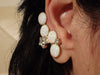 Ear Climber earrings. Ear crawler earrings. Pink Opal earrings. October jewelry. Wedding Rebeka earrings. Star earrings, Double earring