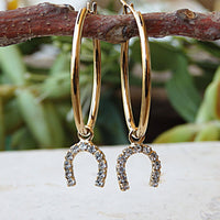 Hoops earrings, Arc earrings, Horseshoe earrings, Equestrian jewelry, Minimal hoops, Oval hoops, Rhinestone tiny hoops, Rebeka for brides