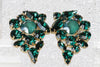 Emerald Earrings, Bridal emerald Earrings, Extra Large Earrings, Emerald Rebeka Earrings, Emerald Wedding Earrings, Green Crystal Studs