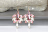 PINK DROP EARRINGS, Blush Pink Earrings, Bridesmaid Earrings,  Earrings, Unique Crystal Earrings, Antique Pink Earrings, For Woman