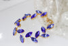 COBALT SAPPHIRE BRACELET, Rebeka Crystal Bracelet, Royal Blue Bracelet, Bridal Blue Bracelet, Gold Blue Bracelet, Bracelet For Woman,Wife