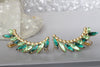 EMERALD STUDS, Rebeka Stud Earrings, Dark Green Earrings, Green Minimalist Earrings, Emerald Bridal Earrings, Custom Wedding Jewelry Gift