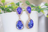 BLUE NECKLACE, Blue Sapphire Necklace, Blue Royal Wedding Jewelry, Teardrop Silver Blue Necklace, Rebeka Crystal Lady D Style Necklace