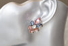 BLUE PINK EARRINGS,  Studs, Bridesmaid Earrings, Blush Pink Earrings, Navy Blue Earrings, Gift For Mom, Pink Antique Earrings