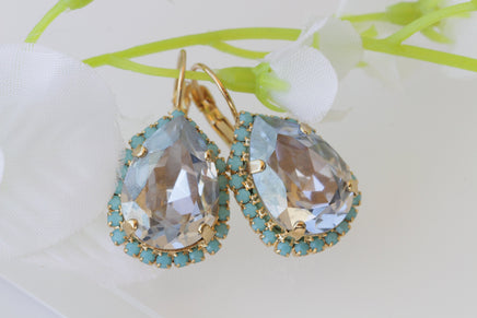 DUSTY BLUE EARRINGS, Dusty Blue Bridesmaid Earrings, Turquoise wedding jewelry,Rebeka Earrings,Dusty Blue Leverback Earrings,Drop Earring