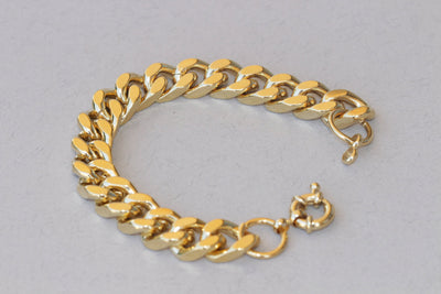 Gold-plated gold Gourmet Bracelet for men-Classic, unisex, men's gourmet,Thick gourmet chain bracelet, Unisex woven bracelet, Women jewelry