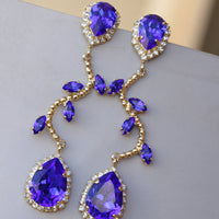 ROYAL BLUE  EARRINGS, Evening Earrings, Long Chandelier Earrings,Mother Of The Groom, Sapphire jewelry, Wedding Rebeka Unique Earrings