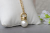 IVORY PEARL NECKLACE, Pearl Gold Necklace, Single Pearl Necklace, Wedding Necklace, Long Necklace, Bridal Necklace, Large Pearl Pendant