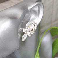 MORGANITE BRIDAL EARRINGS, Crystal Earrings, Peachy Earring, Bridal Blush Earrings, Bridal Rose Gold Earrings, Vintage Champagne Earring