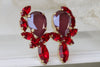 GARNET EARRINGS, Dark Red  Wine Earrings, Rebeka Burgundy Earrings,Big Studs, Statement Sexy Jewelry,Ruby Cluster Earrings.Gift For Woman