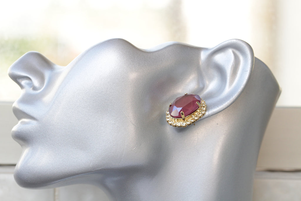 The Enamelled Tassels (Burgundy) - Embellished Oxidised Earrings