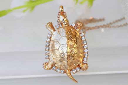 TURTLE NECKLACE, Rose Gold Necklace, Animal jewelry, Charm Necklace, Unique Necklace, Turtle Pendant, Rebeka Necklace, Gift For Christmas