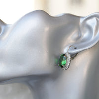 GREEN EARRINGS, Green Olive Earrings, Emerald Crystal Earrings,Bridal dangle Rebeka Earrings, Estate Earrings,Bridesmaids Drop Earrings