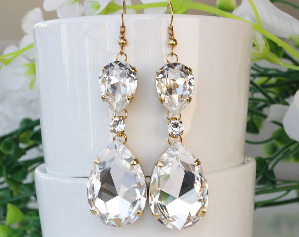 Alana Earrings- Rhinestone Teardrop Earrings, Bridal Jewelry, Wedding  Jewelry