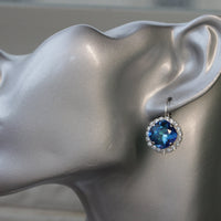 BLUE ROYAL EARRINGS, Rebeka Bridal Earrings, Dark Blue Jewelry, Aristocratic Earrings, Something Blue For The Brides, Sapphire earrings