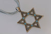 Star Of David Necklace, Rebeka Turquoise Necklace, Jewish Jewelry, Ethnic Necklace, Wire Chain, Light Blue Necklace, Unisex Gift For Xmas