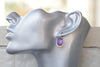 PURPLE CRYSTAL EARRINGS, Rhinestone Earrings, Rebeka Bridal Earrings, Ab Purple amethyst Earrings, Sister Jewelry Gift, Gentle Earrings,