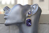 PURPLE EARRINGS, Vintage Jewelry For Mom Bridal Earrings, Mother Of The Bride Gift, Rebeka Real, Big Boho Long Earrings, Violet Earrings