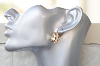 Champagne Earrings, Champagne Rebeka Woman Earring, Champagne Bridesmaid Earrings, Bride Earrings, Rose Gold Earrings,Topaz Drop Earrings