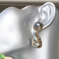 GRAY BLACK EARRINGS, Silver Gold Earrings, Chandelier Earring, Rebeka Earrings, Dangle Earring, Second Anniversary, Wedding Gift For Mom