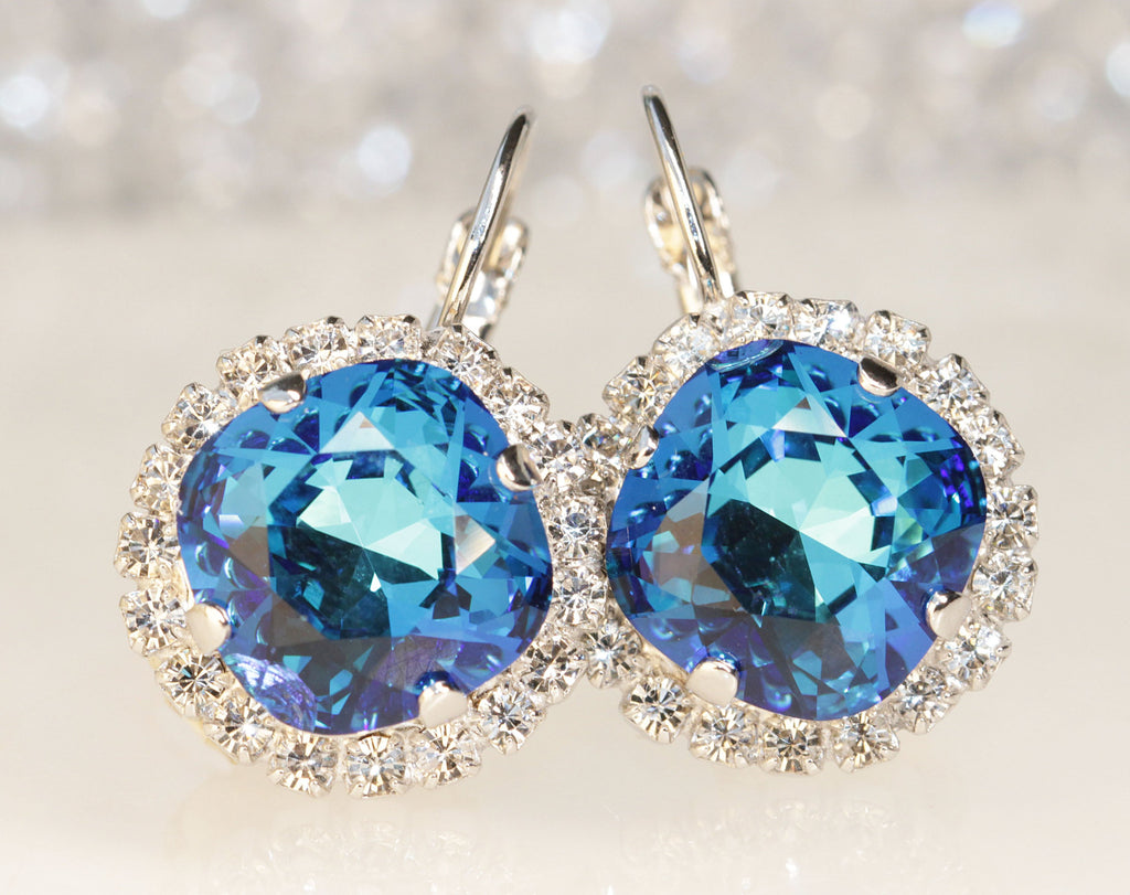BLUE ROYAL EARRINGS, Rebeka Bridal Earrings, Dark Blue Jewelry, Aristocratic Earrings, Something Blue For The Brides, Sapphire earrings